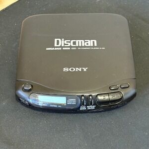 Vintage Sony Discman Portable CD Player Mega Bass Black Untested Parts Only